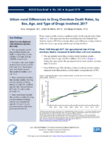 Urbanrural differences in drug overdose death rates by sex age and type of drugs involved 2017