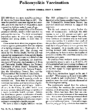 Poliomyelitis vaccination
