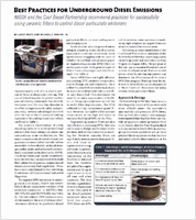 Best Practices For Underground Diesel Emissions  NIOSH And The Coal Diesel Partnership Recommend Practices For Successfully Using Ceramic Filters To Control Diesel Particulate Emissions