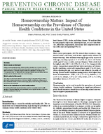 Homeownership Matters Impact of Homeownership on the Prevalence of Chronic Health Conditions in the United States