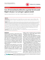 Use of monoclonal antibodies against Hendra and Nipah viruses in an antigen capture ELISA