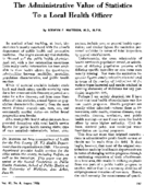 The administrative value of statistics to a local health officer