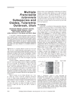 Multiple Francisella tularensis Subspecies and Clades Tularemia Outbreak Utah