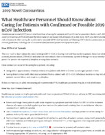 What Healthcare Personnel Should Know About Caring for Patients with Confirmed or Possible 2019nCoV Infection February 7 2020