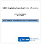 NIOSH Respiratory Protective Device Information CA 20221043  Voluntary Rescission of Pacific PPE Corporation Approvals