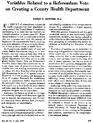 Variables Related To A Referendum Vote On Creating A County Health Department