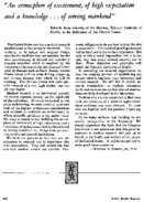 An atmosphere of excitement of high expectation and a knowledge of serving mankind