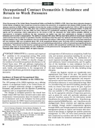 Occupational Contact Dermatitis I Incidence and Return to Work Pressures