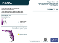 FL Congressional District 28 Stroke and Federally Qualified Health Centers Map 119th Congress