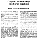 Computer record linkage on a survey population