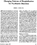 Changing Patterns Of Hospitalization For Psychiatric Disorders