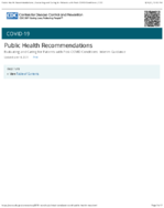 Evaluating and Caring for Patients with PostCOVID Conditions Interim Guidance Public Health Recommendations