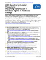 2007 Guideline for isolation precautions preventing transmission of infectious agents in healthcare settings