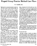 Prepaid group practice medical care plans