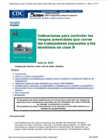 Indicaciones para controlar los riesgos potenciales que corren los trabajadores expuestos a los bioslidos de clase B