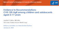Evidence to recommendations  CVD 103HgR among children and adolescents aged 217 years