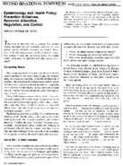 Epidemiology And Health Policy Prevention Initiatives Resource Allocation Regulation And Control