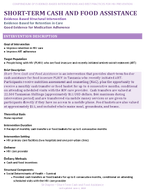 SHORTTERM CASH AND FOOD ASSISTANCE