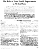 The role of State health departments in medical care