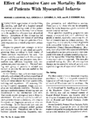 Effect of intensive care on mortality rate of patients with myocardial infarcts