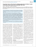 Association Between Blood Lead and Walking Speed in the National Health and Nutrition Examination Survey NHANES 19992002