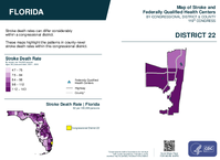 FL Congressional District 22 Stroke and Federally Qualified Health Centers Map 119th Congress