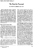 The need for personnel