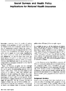 Social Surveys And Health Policy Implications For National Health Insurance