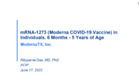 mRNA1273 Moderna COVID19 vaccine in individuals 6 months  5 years of age