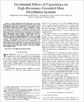 Detrimental Effects Of Capacitance On  HighResistanceGrounded Mine  Distribution Systems