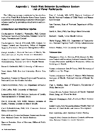 Appendix I Youth Risk Behavior Surveillance System list of panel participants