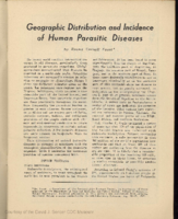 Geographic distribution and incidence of human parasitic diseases