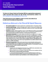 Ataglance  clinical quality improvement opioid measures