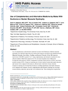 Use of Complementary and Alternative Medicine by Males With Duchenne or Becker Muscular Dystrophy