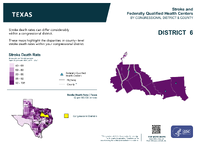 TX Congressional District 06 Stroke and Federally Qualified Health Centers Map 118th Congress