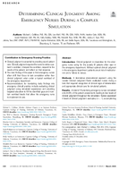 Determining Clinical Judgment Among Emergency Nurses During a Complex Simulation