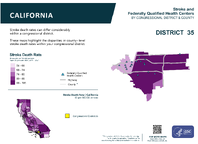CA Congressional District 35 Stroke and Federally Qualified Health Centers Map 118th Congress
