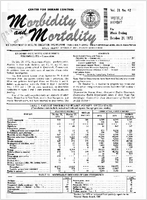 Morbidity and Mortality Weekly Report Vol 21 No 42 week ending October 21 1972