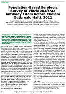 PopulationBased Serologic Survey of Vibrio cholerae Antibody Titers before Cholera Outbreak Haiti 2022