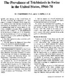 The Prevalence Of Trichiniasis In Swine In The US 196670