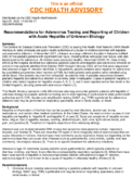Recommendations for adenovirus testing and reporting of children with acute hepatitis of unknown etiology