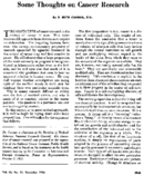 Some thoughts on cancer research