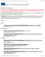 National Conversation on Public Health and Chemical Exposures Calendar of Events  2009