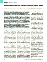 Birth Weight following Pregnancy during the 2003 Southern California Wildfires