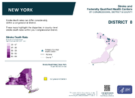 NY Congressional District 08 Stroke and Federally Qualified Health Centers Map 118th Congress