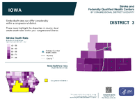 IA Congressional District 03 Stroke and Federally Qualified Health Centers Map 118th Congress