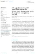 Safety Guidelines for Youth Agricultural Work in the United States A Description of the Development and Updating Process