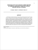 Experience With The BoundaryElement Method Of Numerical Modeling To Resolve Complex Ground Control Problems Proceedings Of The Second International Workshop On Coal Pillar Mechanics And Design