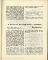 A Review of existing insect abatement legislation