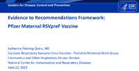 Evidence to Recommendations Framework  Pfizer maternal RSVpreF vaccine